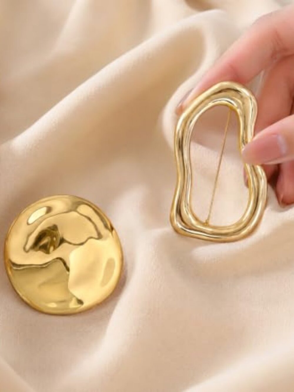 2PCS Gold Brooches and Pins for Women Vintage Pins Brooches | Metal Irregular